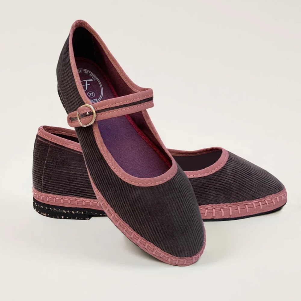 NWT Flabelus Lise Corduroy Mary Jane Flats